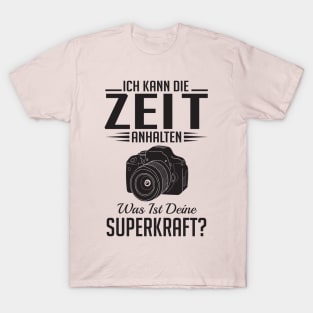 Ich kann die zeit anhalten fotograf (black) T-Shirt